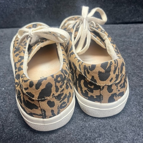 Madewell Sidewalk Sneakers Size 7 Brown White Leopard Print Low Top Lace Up - Picture 4 of 9